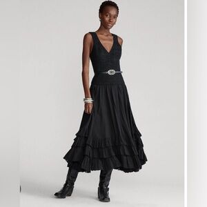 Polo Ralph Lauren Black tiered Maxi skirt